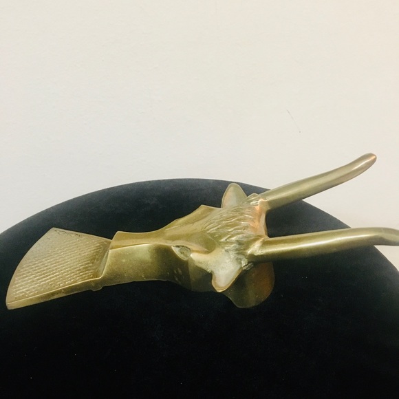 🌶 Vintage Longhorn Steer Brass Boot Jack - Picture 2 of 5